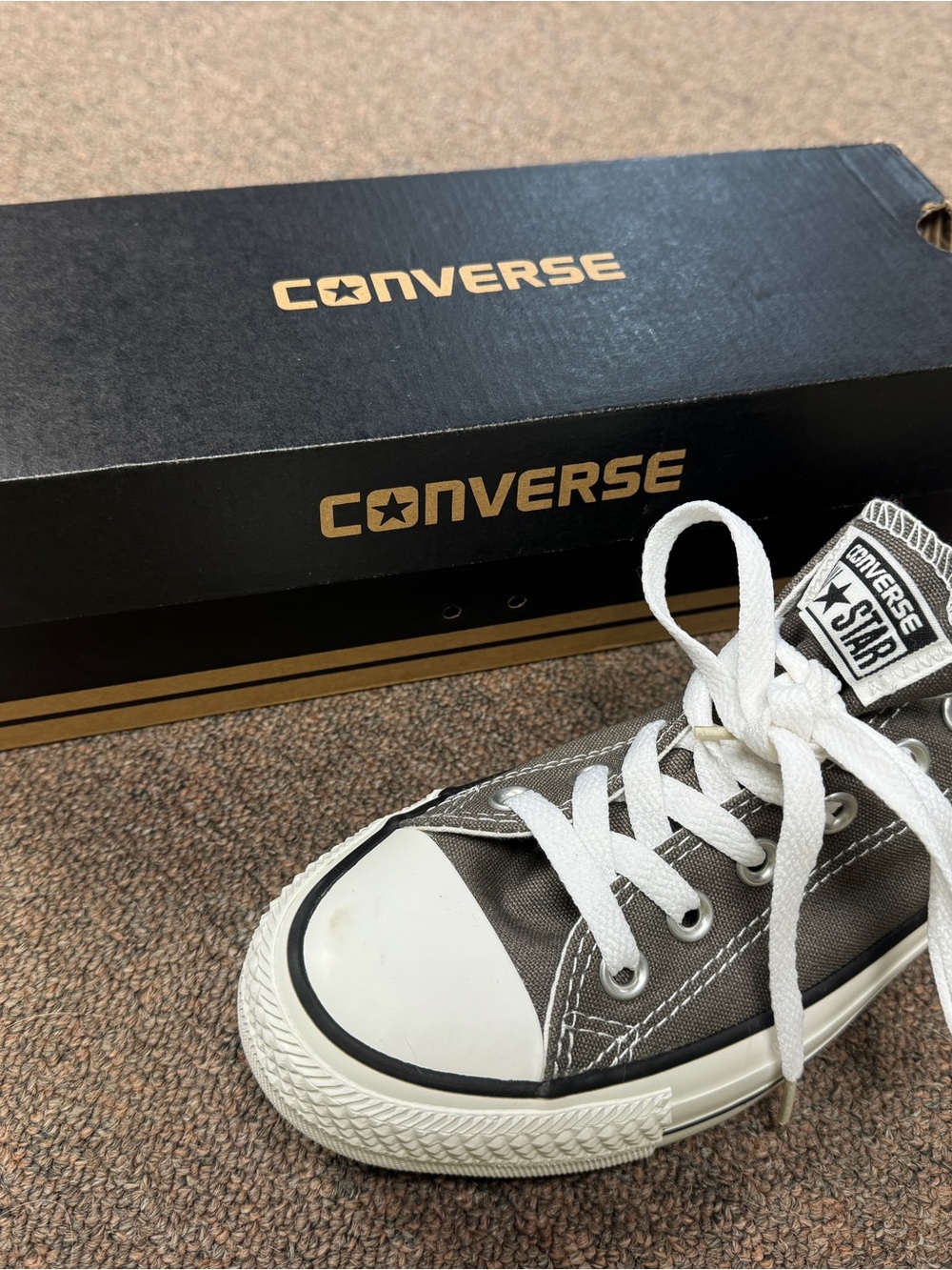 Converse Low Top Sneakers - Gray and White